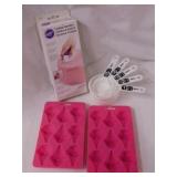 2 silicone ice cream shaped candy molds -