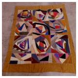Vintage hand & machine stitched crazy quilt,