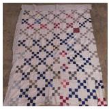 Vintage machine stitched quilt top, 61" x 85"
