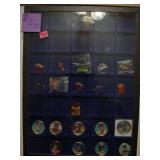 Display case with baseball coins - McDonald