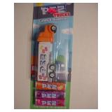 Pez semi, white trailer, orange cab