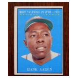 1961 Topps #484 Hank Aaron MVP Milwaukee Braves