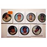Seven 1964 Topps metal All Star baseball coins: