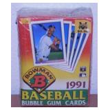1991 box Bowman bubble gum baseball cards