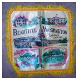 3 vintage satin souvenir pillow covers -