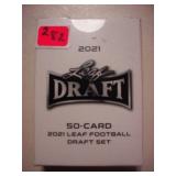 2021 box of 50 Leaf football draft cards