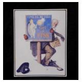Vintage Fisk Tires Norman Rockwell embossed metal