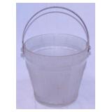 Vintage frosted glass ice bucket w/ metal handle