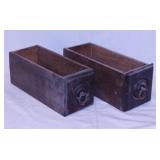 Pair of antique sewing machine drawers -