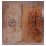 2 vintage seed sacks: Bemis A Seamless -