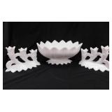 Westmoreland Glass 3 piece console bowl w/