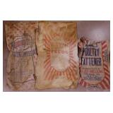 3 vintage feed sacks: Honeggers Poultry -