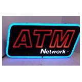 Lighted flashing ATM store window sign, works,