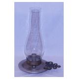 Chamber candlestick w/ glass chimney