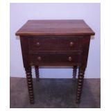Antique Federal style walnut side table w/ spool