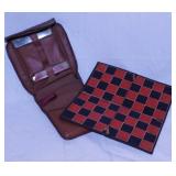 Vintage leather play kit game holder carrying