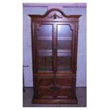 Keller Furniture lighted hutch w/ glass shelves &