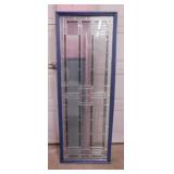 Beveled stained glass style entry door glass