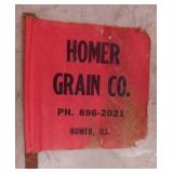 Homer Illinois Grain cotton safety flag on pole