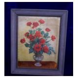 Mid Century lenticular roses print, 15" x 18"