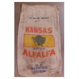 Vintage Kansas Buffalo alfalfa seed sack