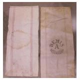 2 vintage Bemis A Seamless seed sacks