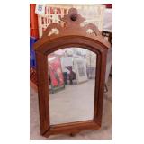 Antique walnut framed wall mirror, 17" x 32"
