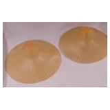 2 vintage hanging 3 hole glass shades, 11.5" -