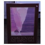 1983 John Sovhani Art Expo poster in frame, 20" x