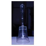 John Deere glass bell, 8.5" tall