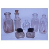 Antique glass medicine bottles - Salt & pepper