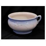 Antique stoneware crock chamber pot, 9" diameter,