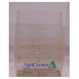 2 plastic 3 step display box containers, one is