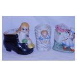 Vintage Japan planters & figurines
