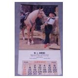 M.L. Owens 1968 wall calendar Danville Illinois -