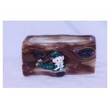 Gilner California Pottery elf pixie log planter,