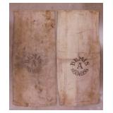 2 vintage Bemis A Seamless seed sacks