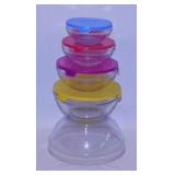 Nesting glass mixing bowls w/ lids - 2 Pyrex pie