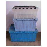 3 flip top storage totes
