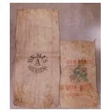 2 vintage seed sacks: Guy Stanner Champaign IL
