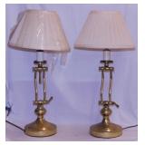 2 Mid Century brass swing arm table lamps & more