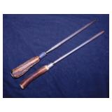 2 stag handle knife sharpening steels, 13'