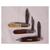 3 vintage pocket knives: two Barlow 2 blade and