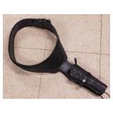 Hand tooled leather gun holster & belt w/ ammo