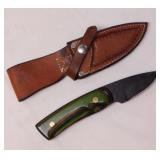 Custom made laminated colored wood handle knife