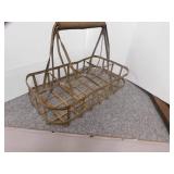 Antique bottle carrier, 8 bottle slots 17 x 9,