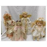 Four porcelain dolls: Broadway Collection angel