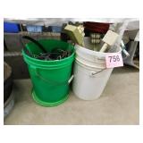 Five gallon bucket of rubber tie downs - etc.