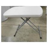 Lifetime folding small table with adjustable