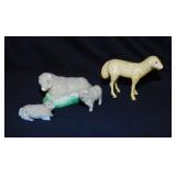 4 vintage sheep lamb figurines: Germany &